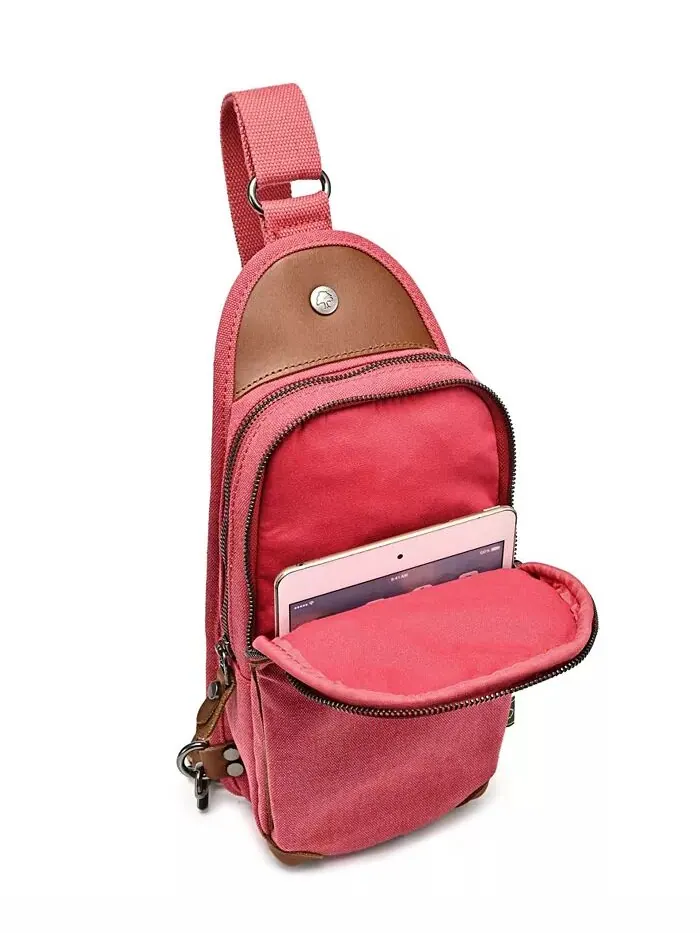 Сумка-слинг Canna Canvas TSD BRAND — изображение 3 из 10, красный