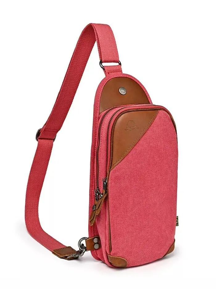 Сумка-слинг Canna Canvas TSD BRAND — изображение 7 из 10, красный