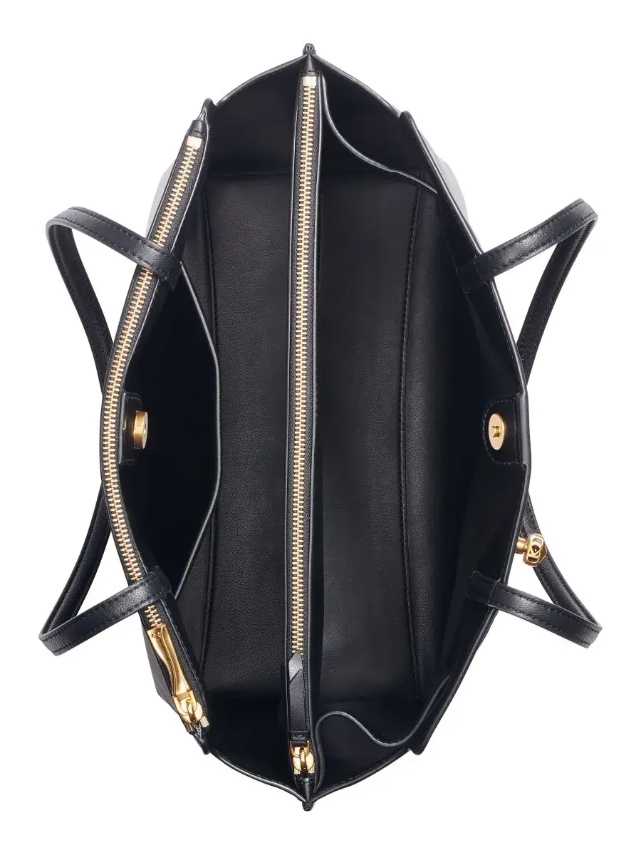 Большая сумка-тоут Bridgehampton с магнитной застежкой Donna Karan New York — изображение 4 из 5, черный/золотистый