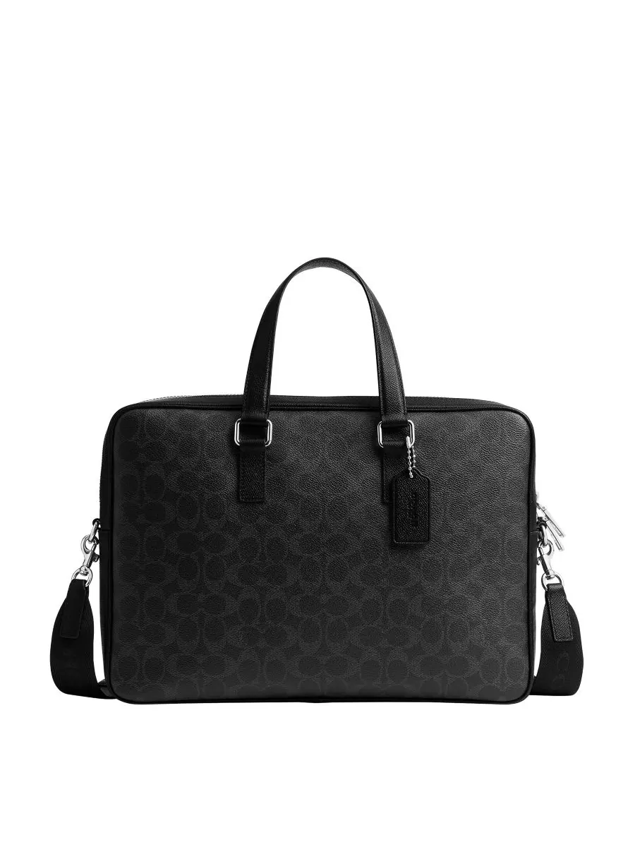Мужская сумка для ноутбука Caden Brief Signature Coated Canvas COACH — 1