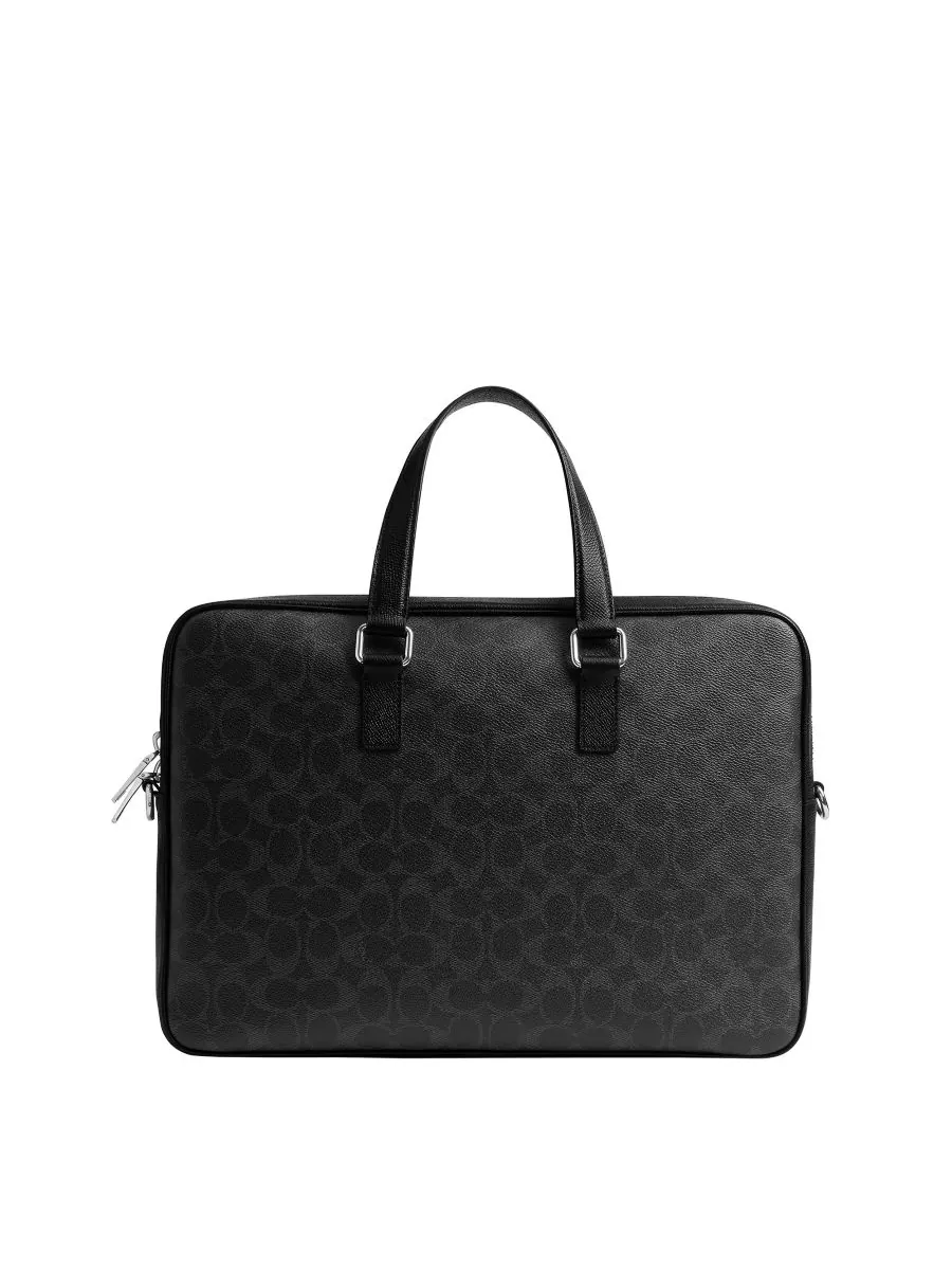 Мужская сумка для ноутбука Caden Brief Signature Coated Canvas COACH — 2