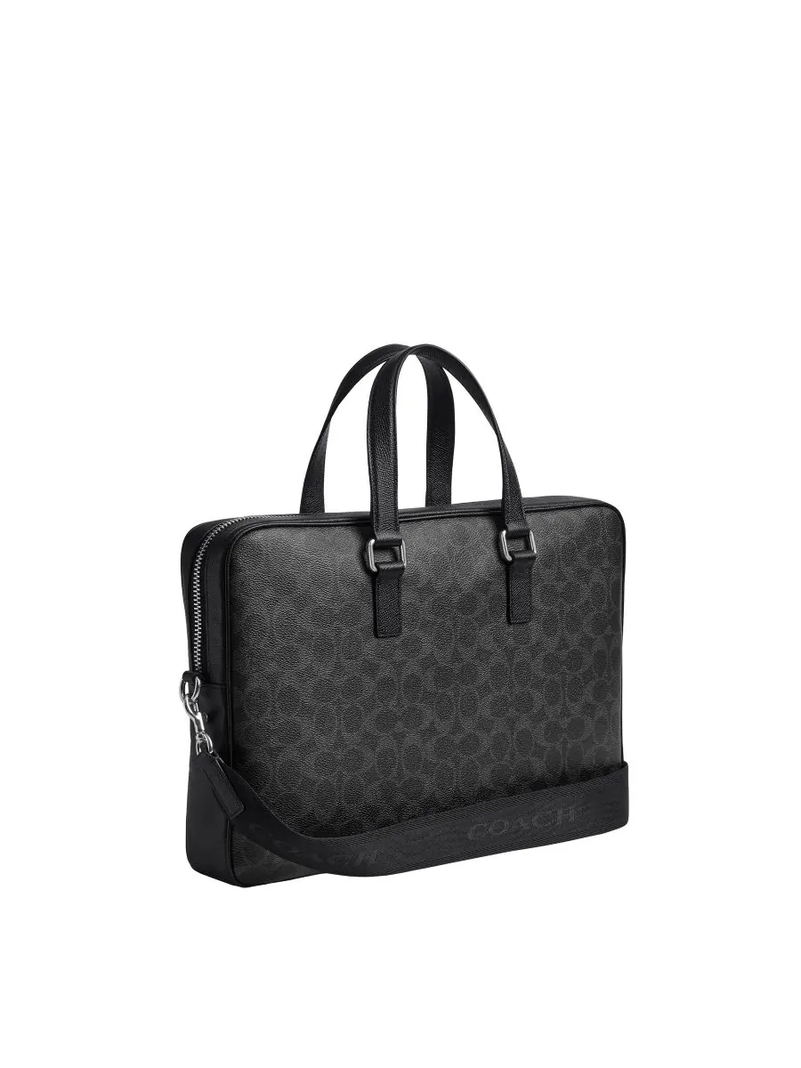 Мужская сумка для ноутбука Caden Brief Signature Coated Canvas COACH — 3