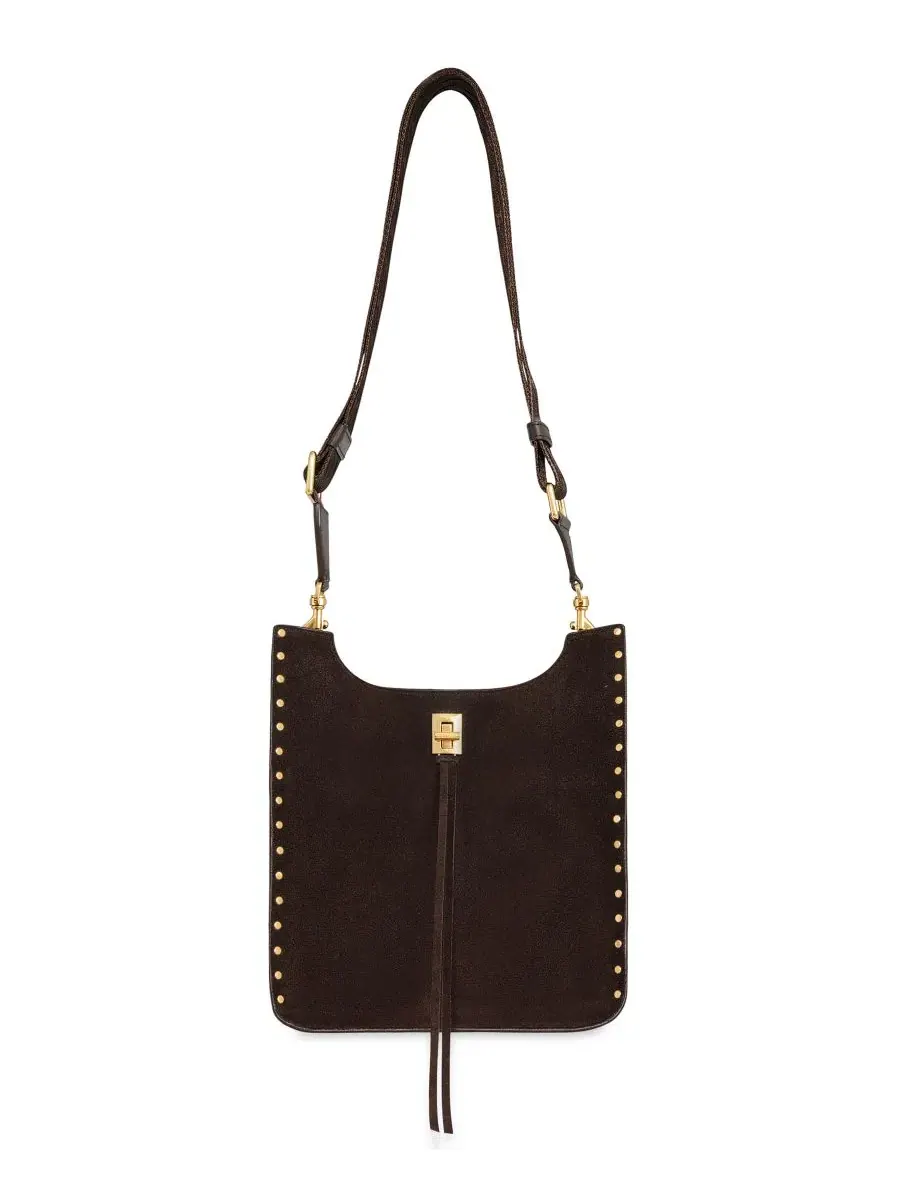 Сумка через плечо Darren Medium Suede Feed из замши Rebecca Minkoff — изображение 1 из 3, коричневый