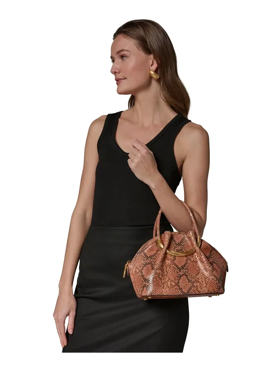Сумка-мессенджер из оксфордской кожи Donna Karan New York, янтарный — изображение 5 из 5