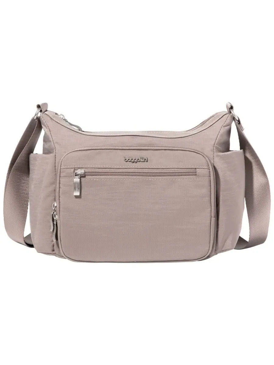 Сумка-кроссбо Crosstown Small Hobo Baggallini — изображение 1 из 4, лунный камень