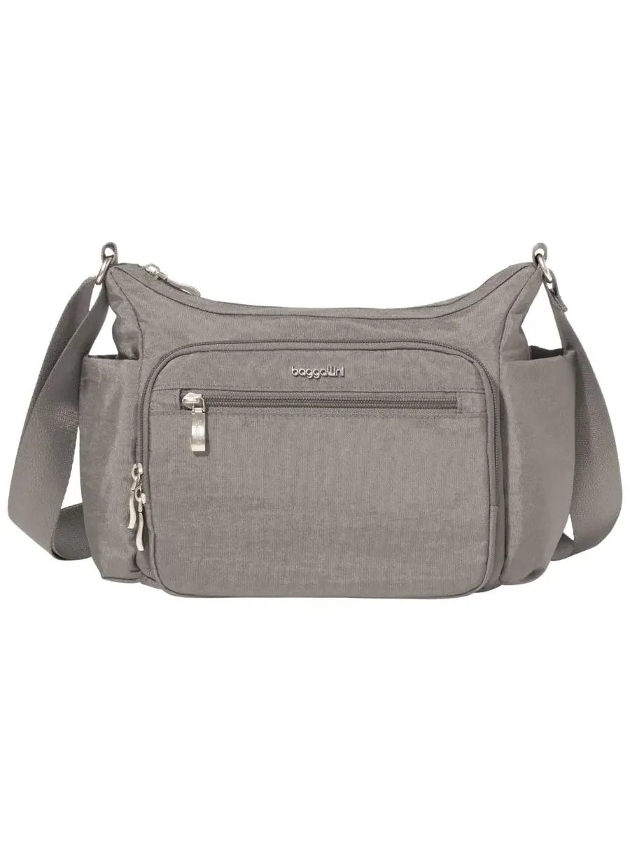 Сумка-кроссбо Crosstown Small Hobo Baggallini — изображение 1 из 4, серебристый