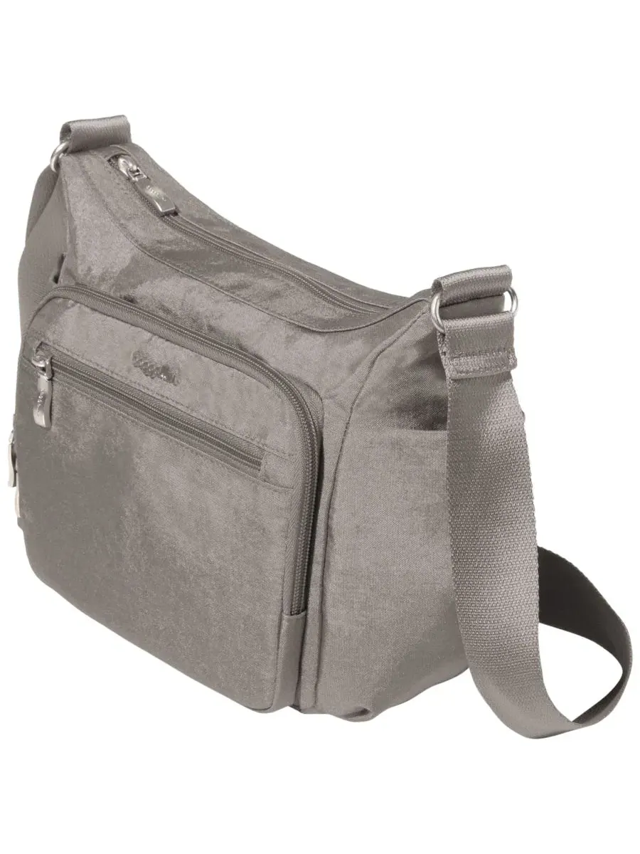 Сумка-кроссбо Crosstown Small Hobo Baggallini — изображение 3 из 4, серебристый