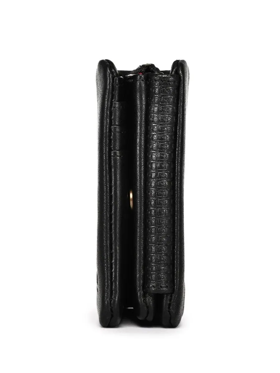 Кошелек-трифолд из натуральной кожи с RFID-защитой, Clover Trifold Wallet OLD TREND — изображение 7 из 8, черный