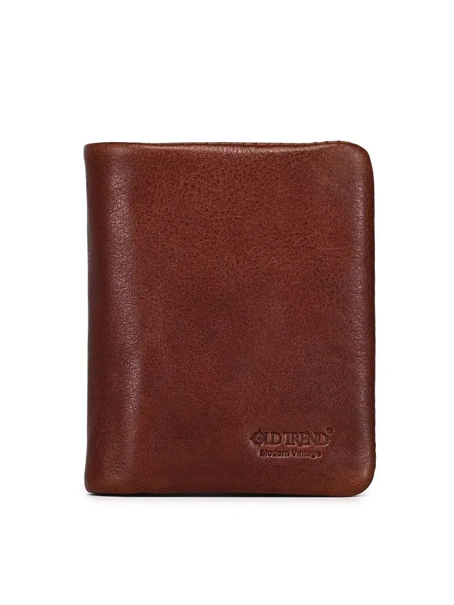 Кошелек-трифолд из натуральной кожи с RFID-защитой, модель Clover OLD TREND — изображение 1 из 8, коричневый