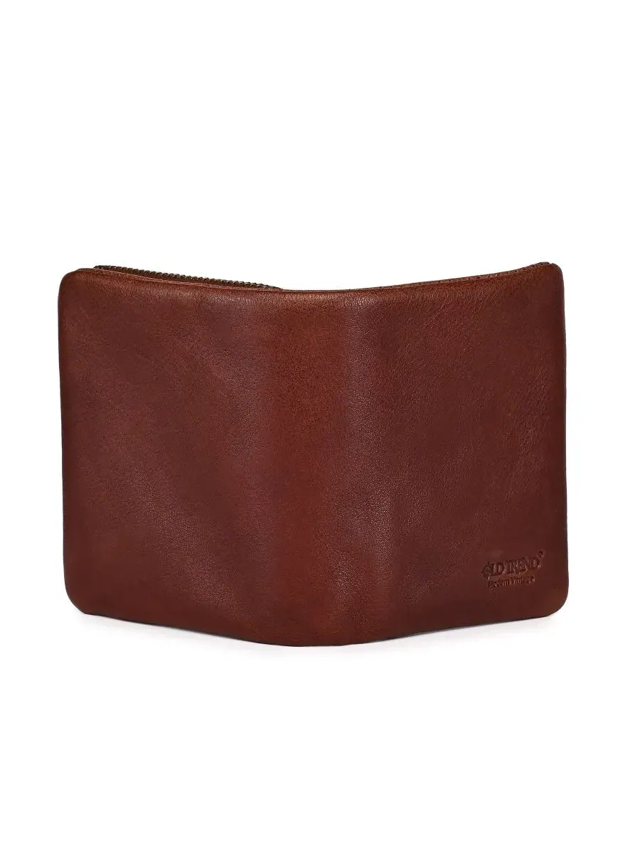 Кошелек-трифолд из натуральной кожи с RFID-защитой, модель Clover OLD TREND — изображение 8 из 8, коричневый