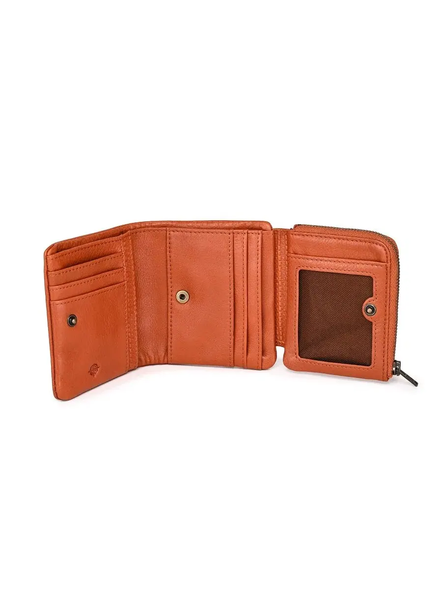 Трифолд кошелек из натуральной кожи с RFID-защитой, Clover Trifold Wallet OLD TREND — изображение 2 из 8