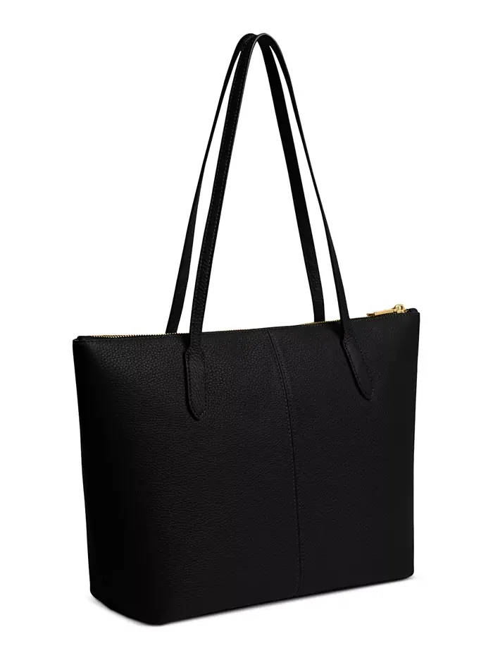 Сумка-тоут Coach Bella Small из галечной кожи — изображение 2 из 4, черный