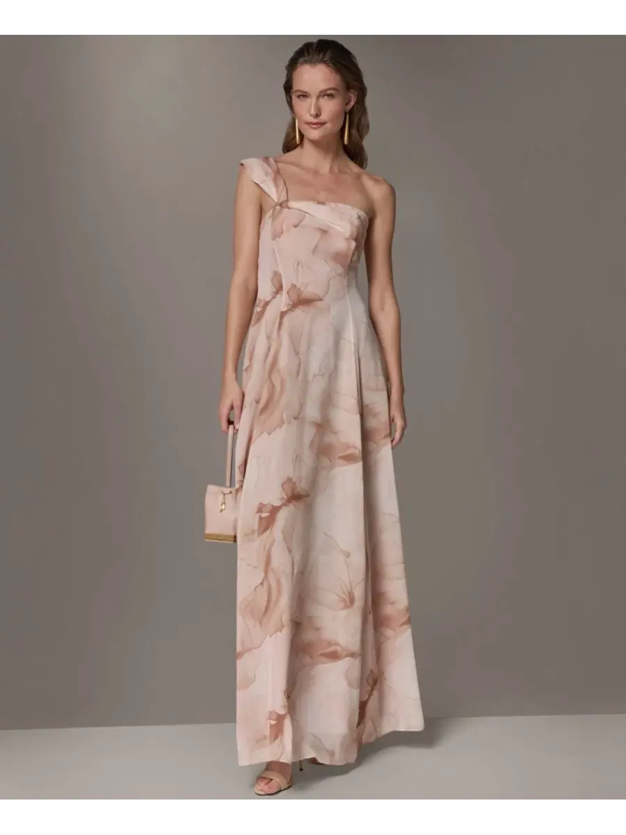 Женское бальное платье на одно плечо Donna Karan New York — изображение 1 из 7, мульти