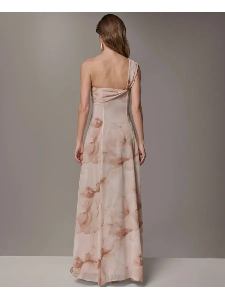 Женское бальное платье на одно плечо Donna Karan New York — изображение 5 из 7, мульти