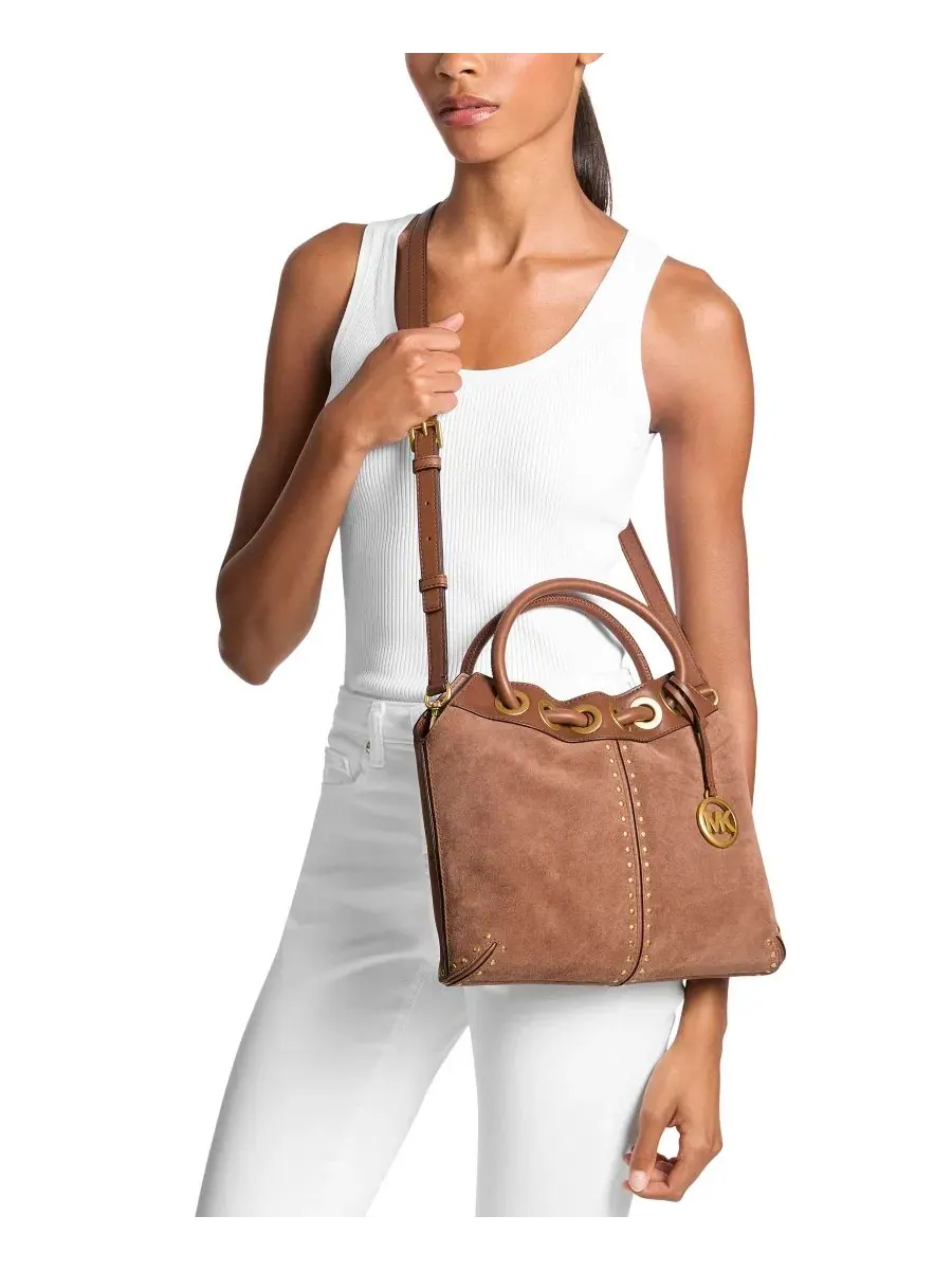 Сумка женская малая шоппер корпус Michael Kors Astor Ring Tote — изображение 3 из 5, коричневый