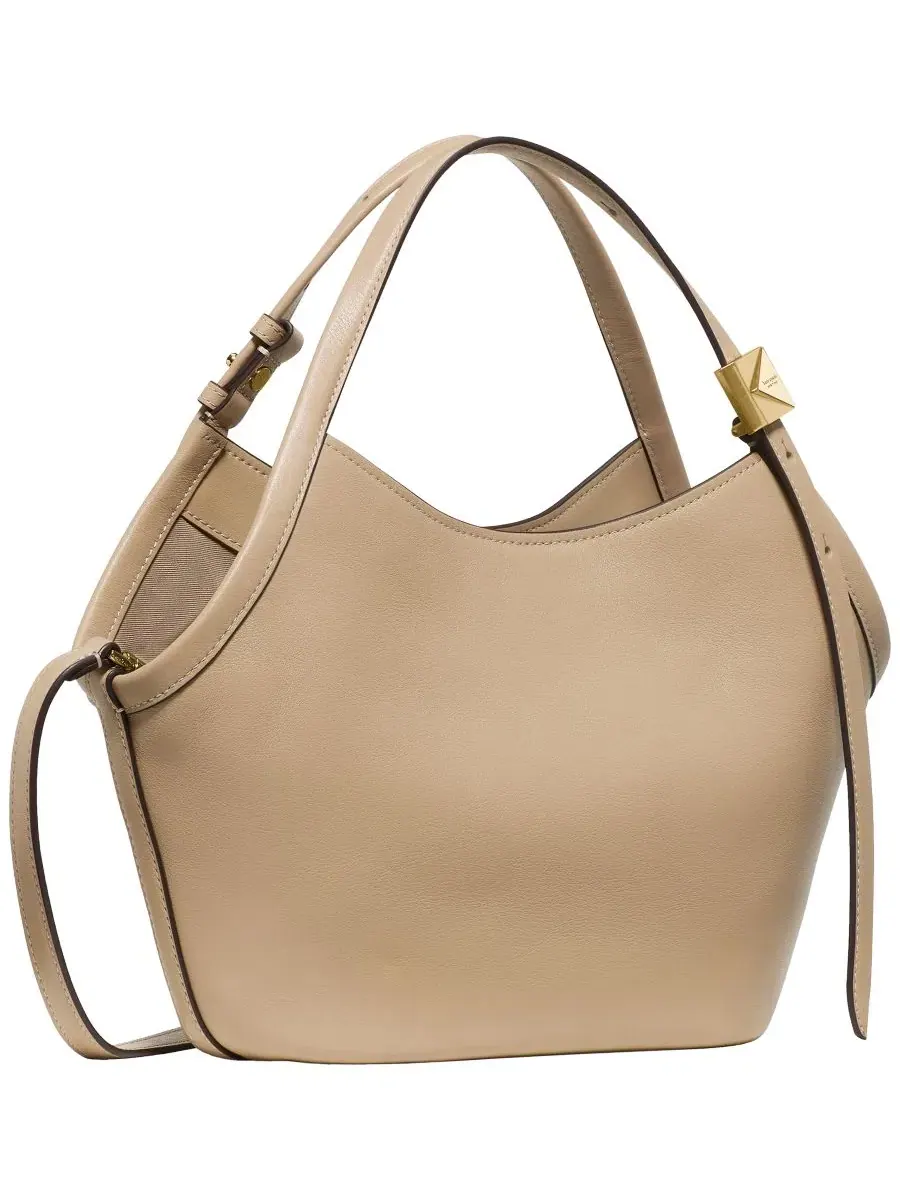Сумка-шопер кейт Спейд Нью-Йорк Deco Tulip Small Leather Tote Bag — изображение 2 из 4, бежевый