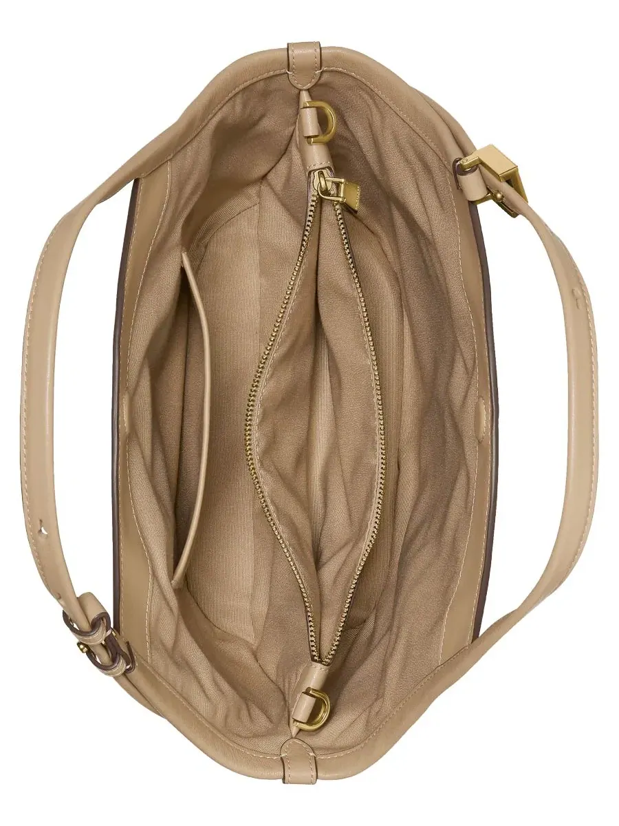 Сумка-шопер кейт Спейд Нью-Йорк Deco Tulip Small Leather Tote Bag — изображение 3 из 4, бежевый