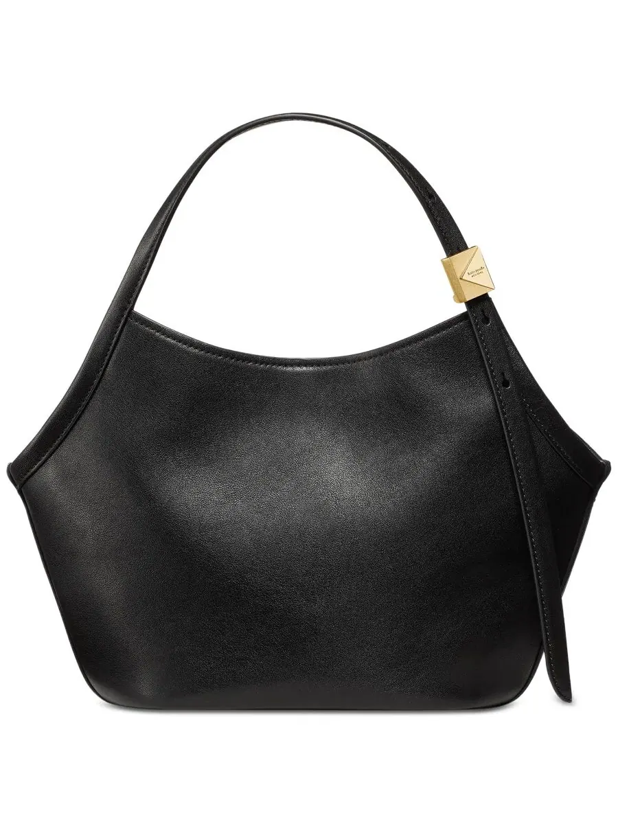 Сумка-шопер из кожи с принтом Deco Tulip Small Leather Tote Bag kate spade new york — изображение 1 из 4, черный
