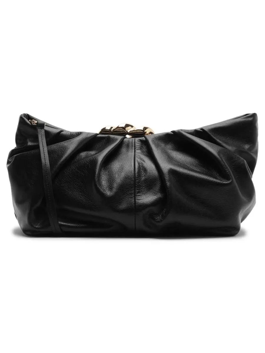 Клатч Caitlyn Medium Leather из кожи с цепочкой Arezzo — изображение 2 из 4, черный