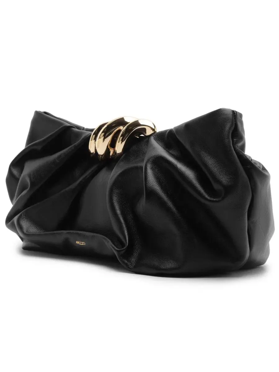 Клатч Caitlyn Medium Leather из кожи с цепочкой Arezzo — изображение 3 из 4, черный