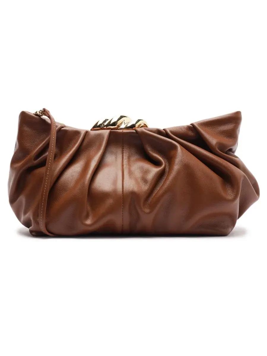 Клатч Caitlyn Medium Leather из кожи, 24 см, с брендом Arezzo — изображение 2 из 4, оранжевый