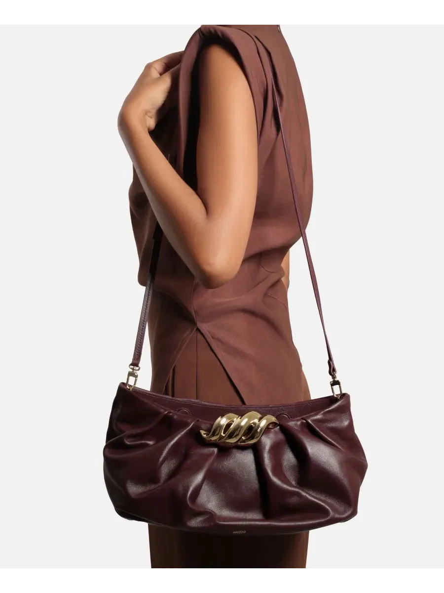 Клатч Caitlyn Medium Leather из кожи Arezzo — изображение 5 из 5, красный