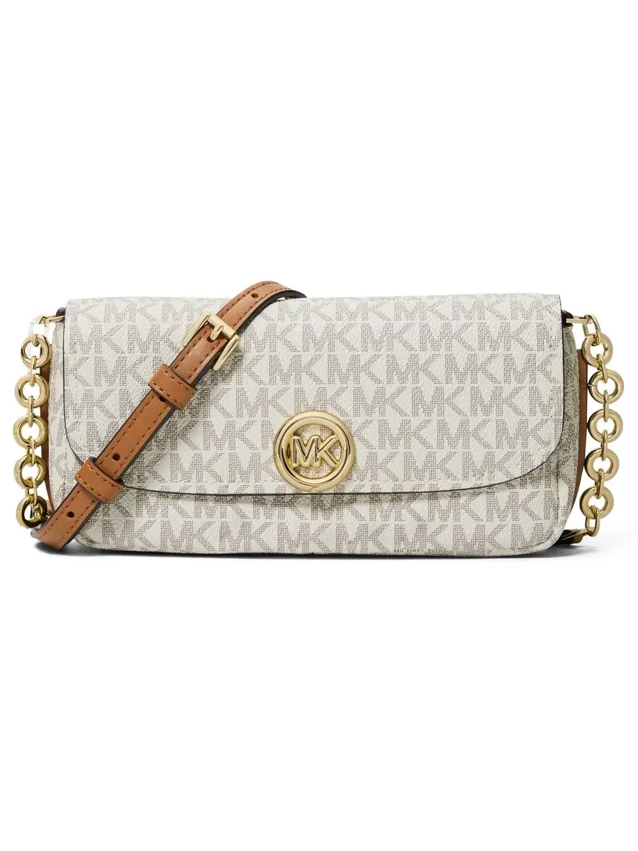 Сумка малая кросс-боди Michael Kors Nolita Flap Chain, ванильный/ореховый — изображение 1 из 3, ваниль/орех