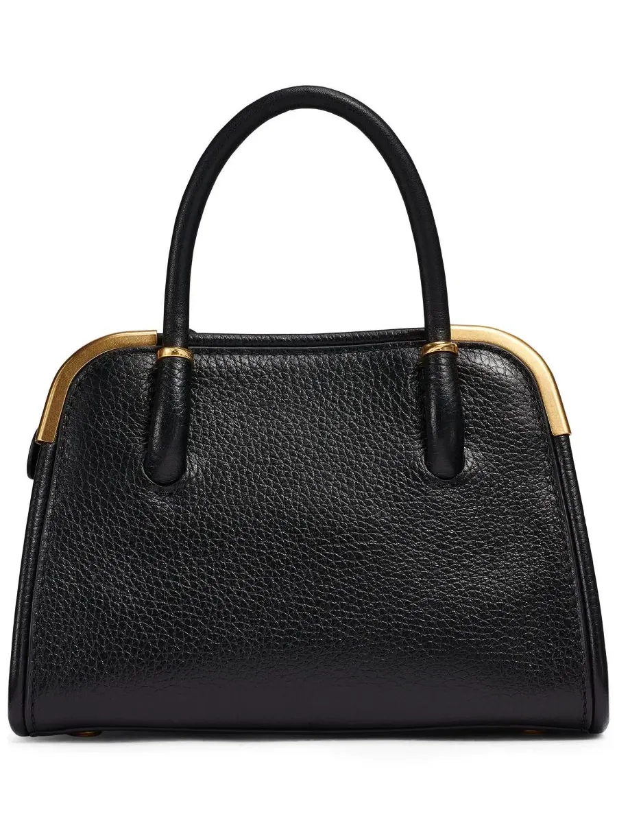 Сумка через плечо Satin Mini Crossbody Satchel Donna Karan New York — изображение 2 из 7, черный/золотистый