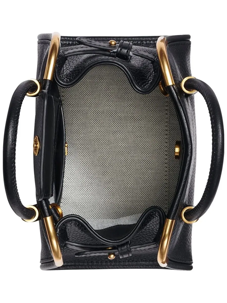 Сумка через плечо Satin Mini Crossbody Satchel Donna Karan New York — изображение 4 из 7, черный/золотистый