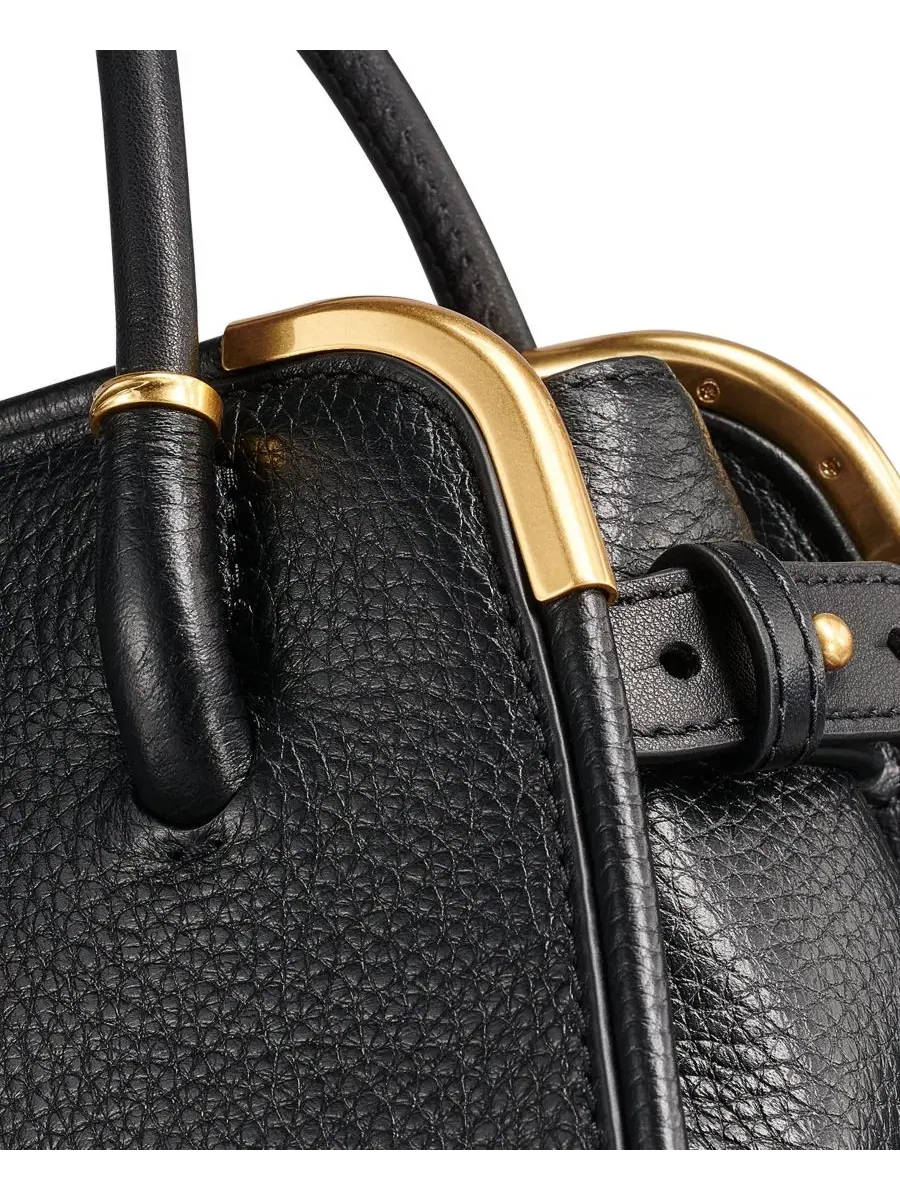 Сумка через плечо Satin Mini Crossbody Satchel Donna Karan New York — изображение 5 из 7, черный/золотистый