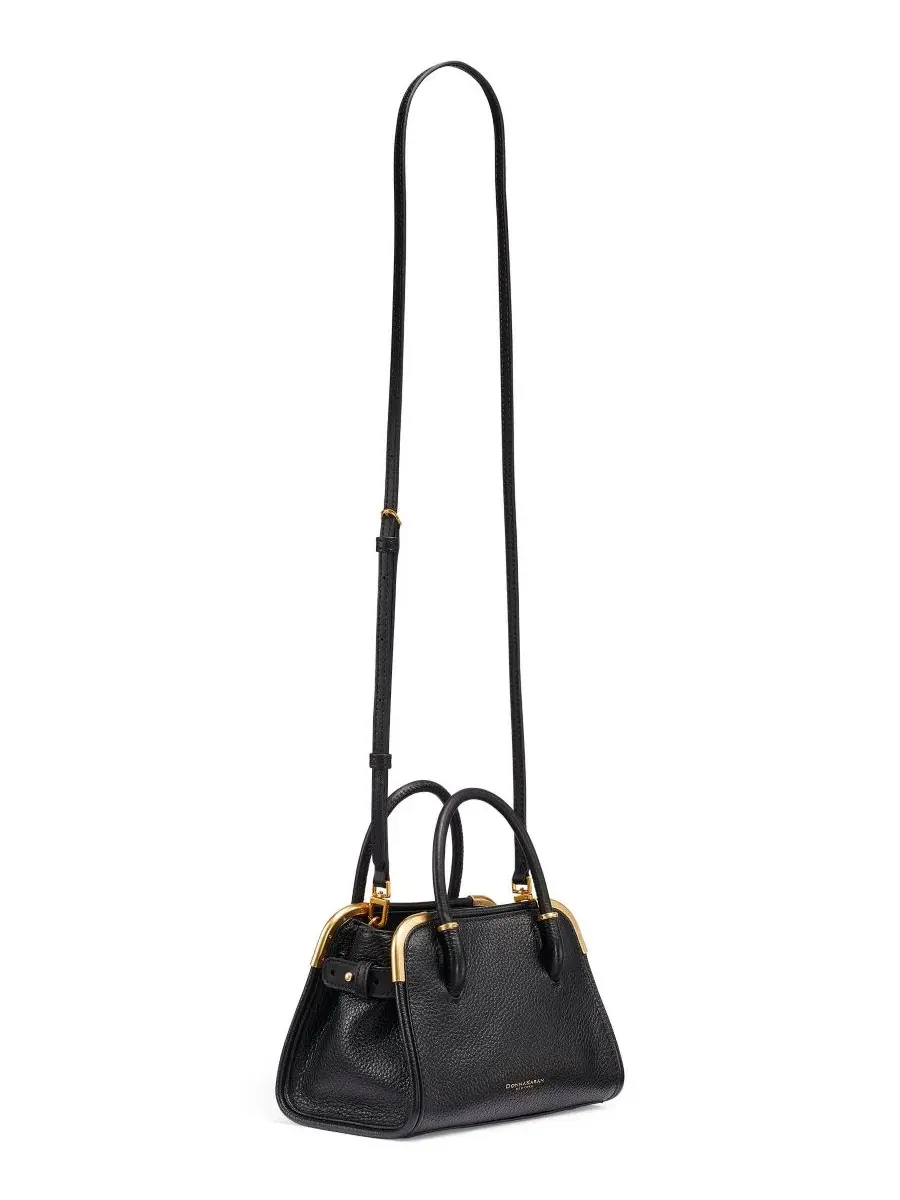 Сумка через плечо Satin Mini Crossbody Satchel Donna Karan New York — изображение 7 из 7, черный/золотистый