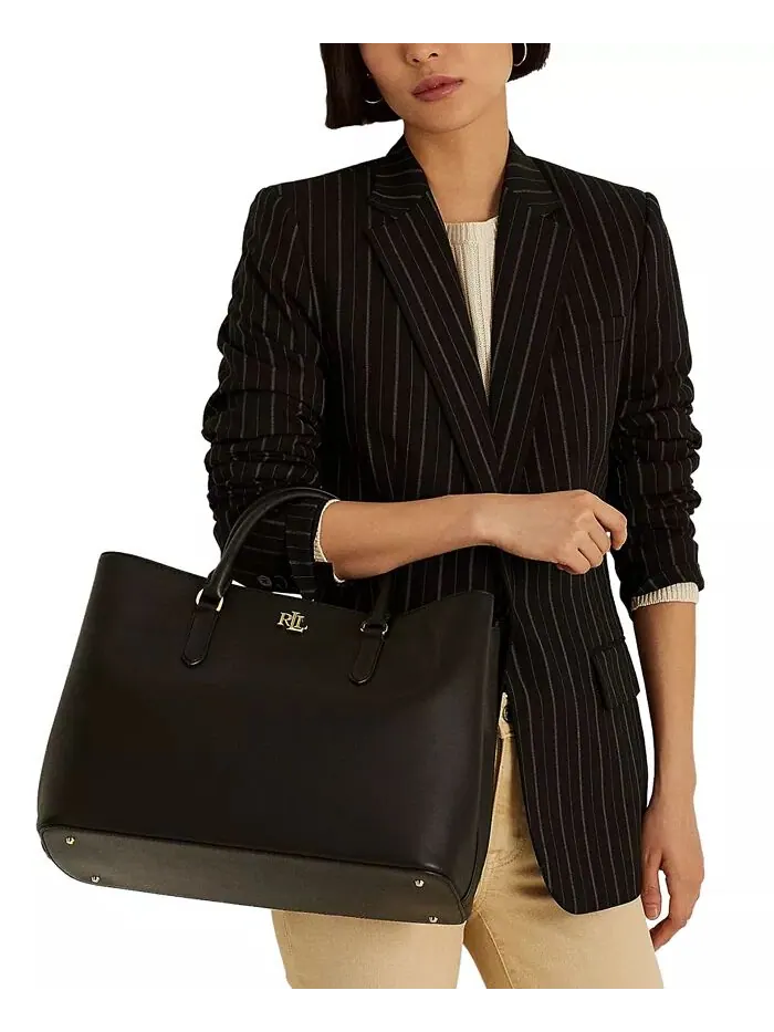 Женская сумка Marcy Satchel из гладкой натуральной кожи большого размера Lauren Ralph Lauren