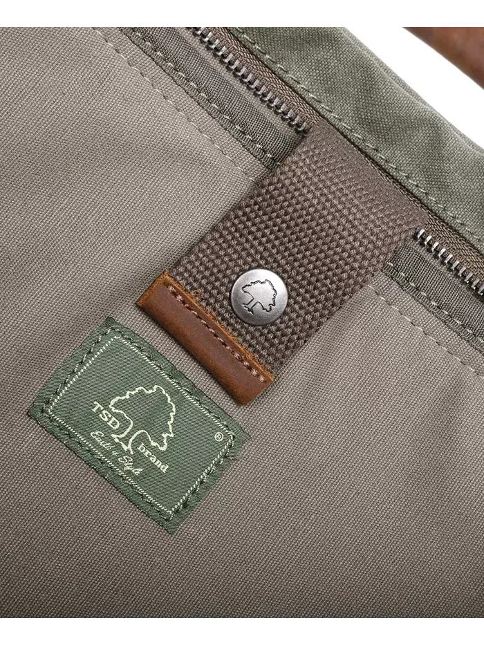 Канвасная компьютерная сумка Valley Hill TSD BRAND — изображение 7 из 14, оливковый