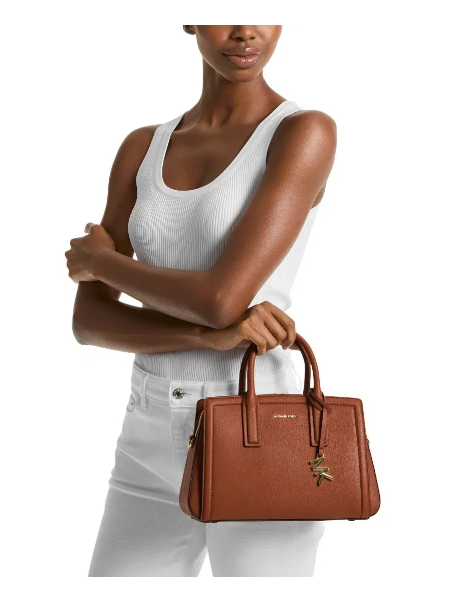 Сумка малая сэтчел 100% кожа Michael Kors Laila Leather Luggage — изображение 4 из 5, коричневый