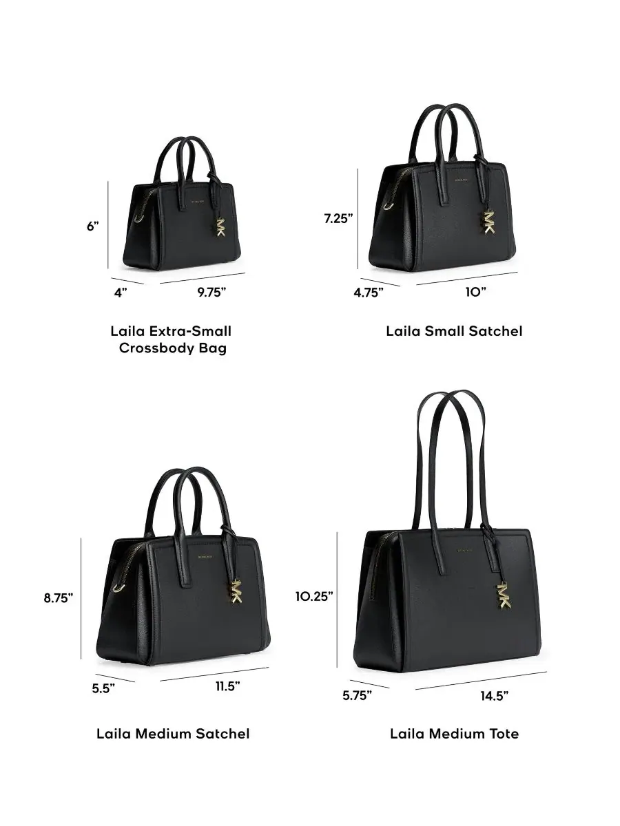 Сумка малая сэтчел 100% кожа Michael Kors Laila Leather — изображение 5 из 5, черный/золотистый
