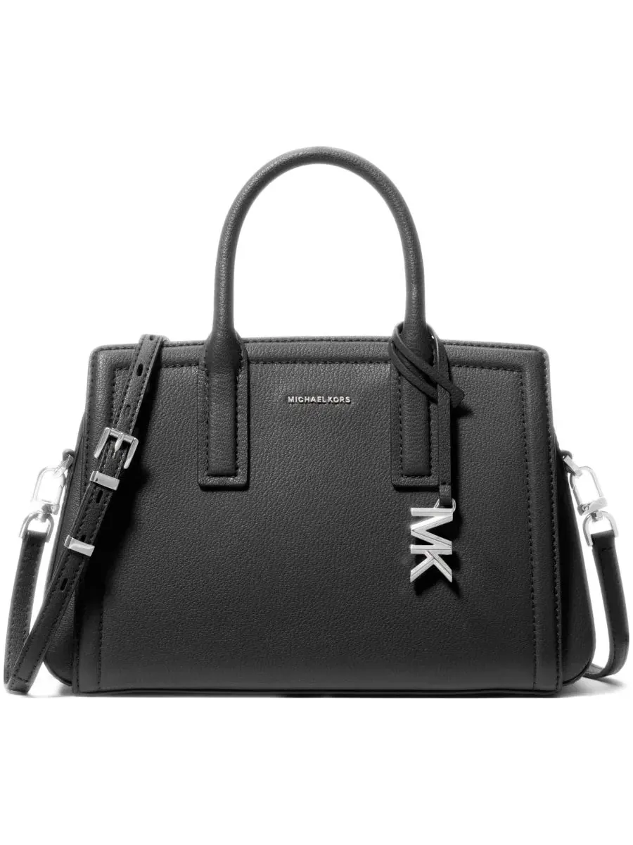 Сумка малая сэтчел 100% натуральная кожа Michael Kors Laila Leather — изображение 1 из 5, черный/серебристый