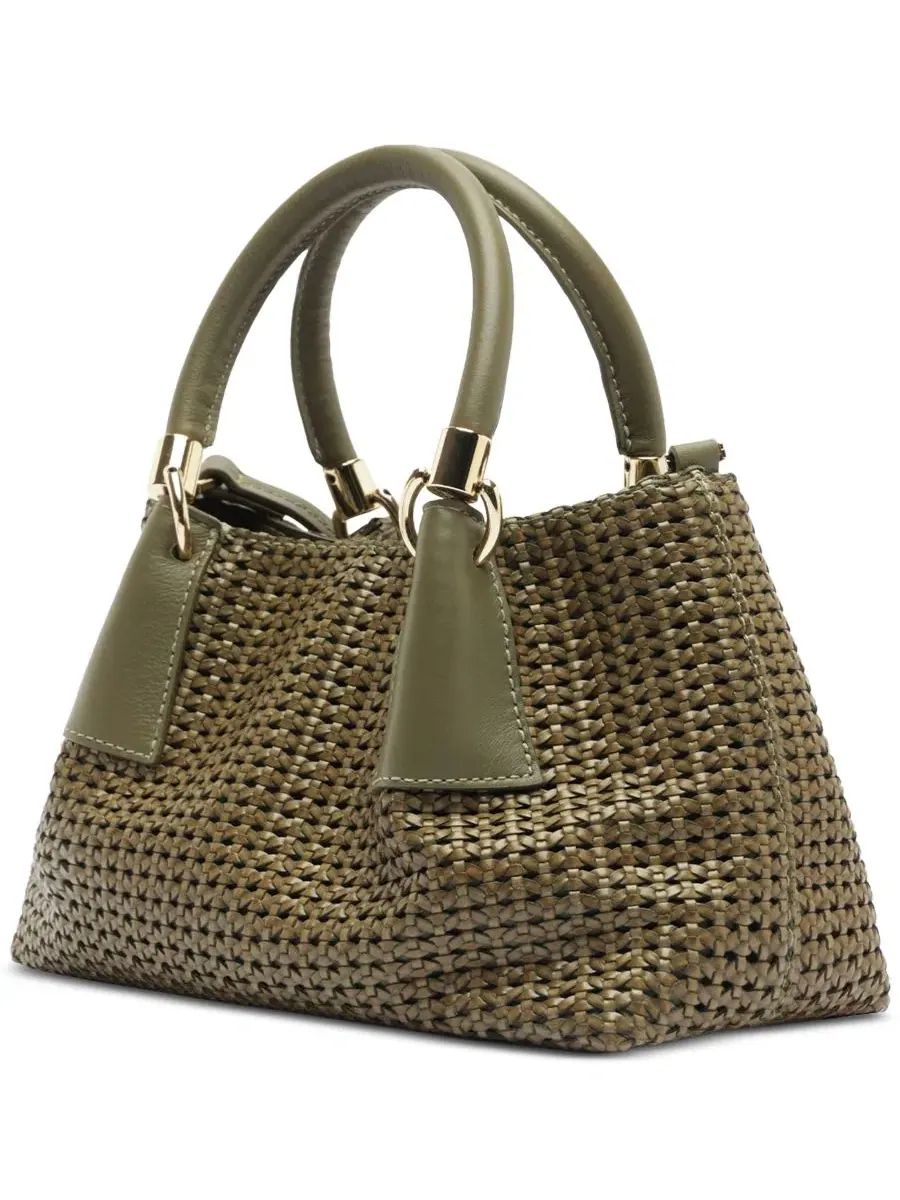 Сумка-шопер из плетеной кожи Eva Medium Tote Arezzo — изображение 5 из 5, зеленый