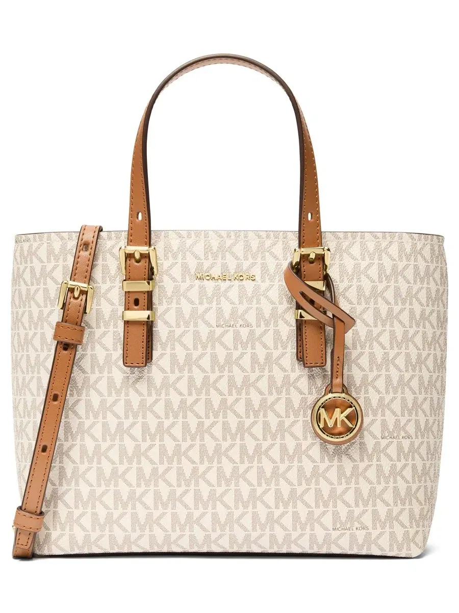 Сумка женская малая шоппер Michael Kors Quinn East West Tote Vanilla Acorn, ванильный/ореховый