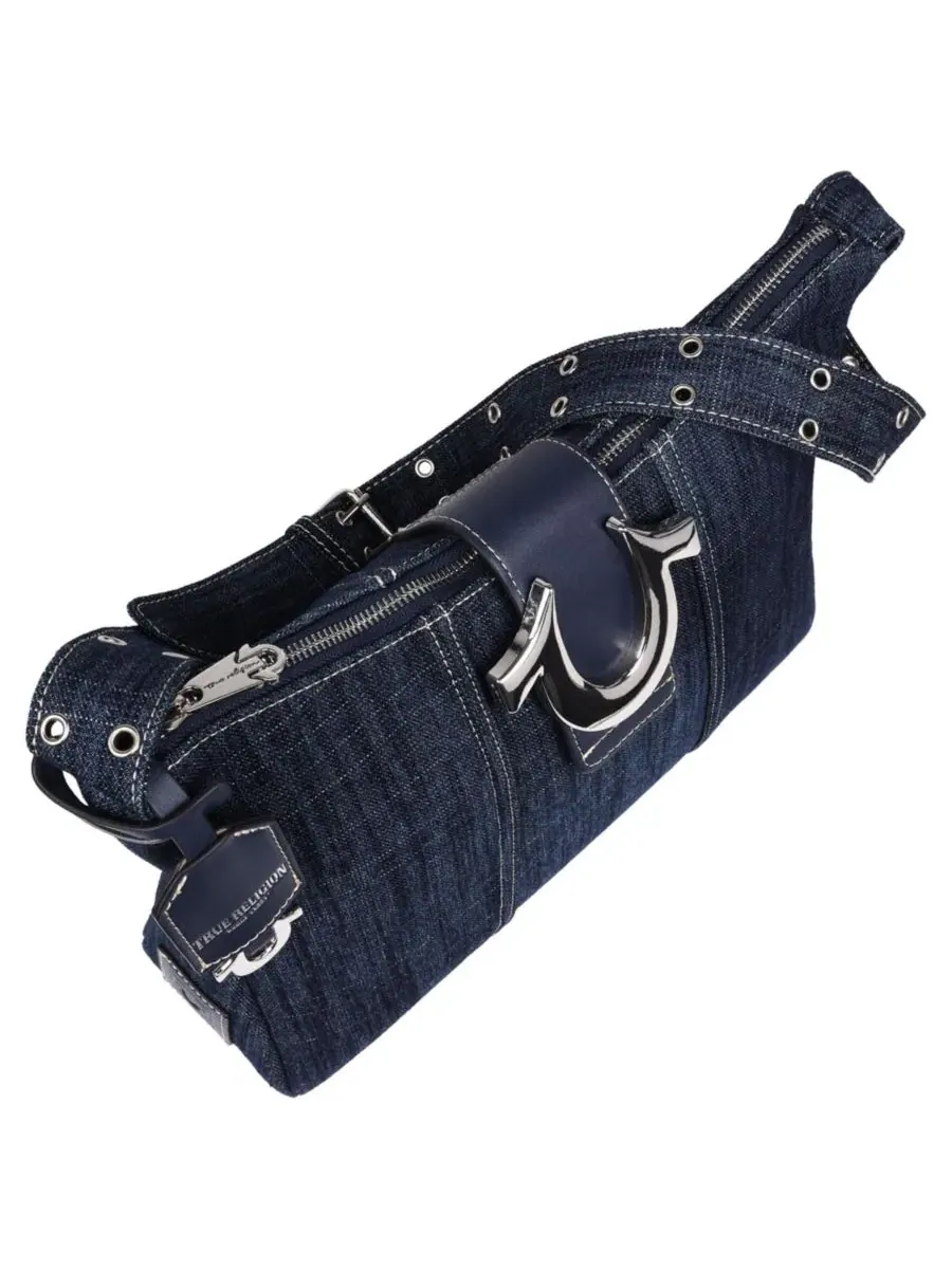 Сумка-хобо с джинсовым принтом Horseshoe Denim True Religion — изображение 5 из 6, темный джинсовый синий
