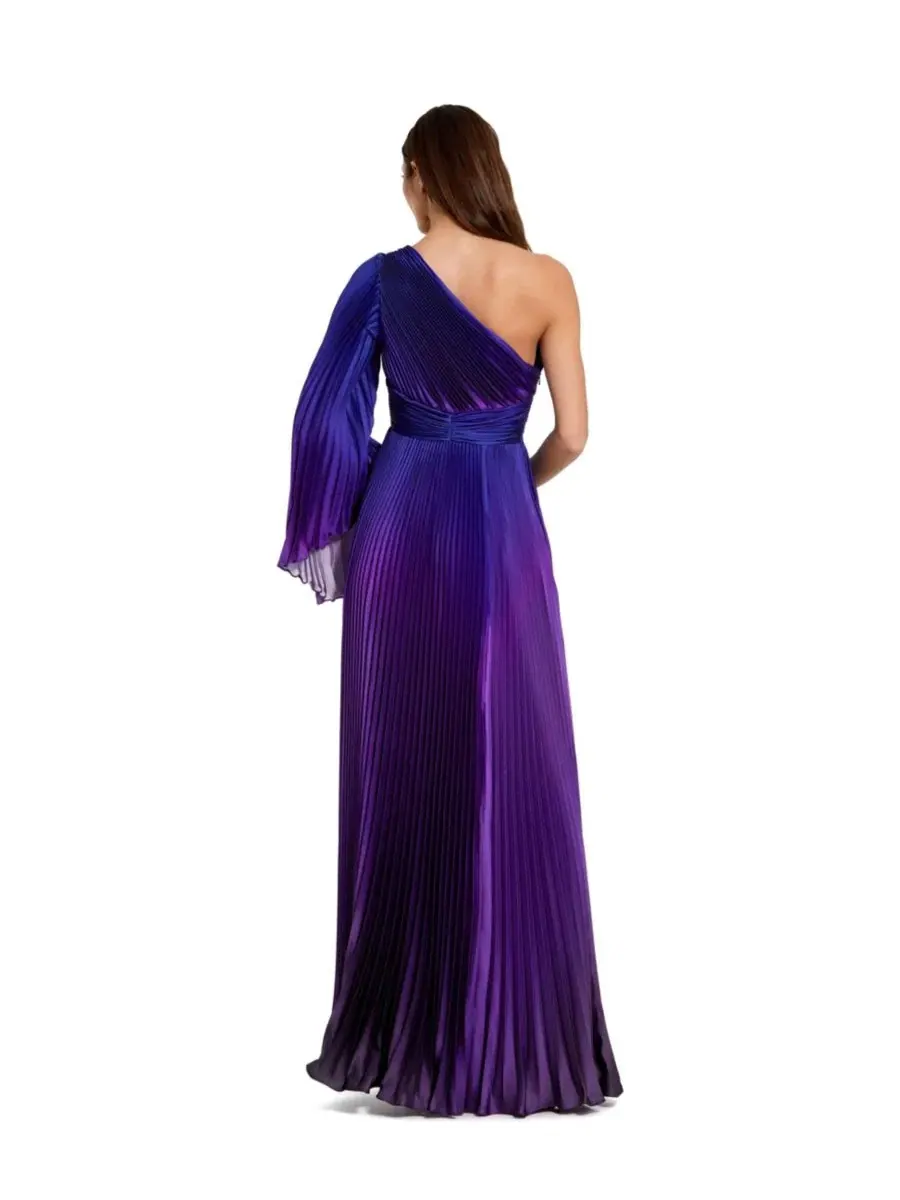 Вечернее платье с одним рукавом Violet Ombre Mac Duggal — изображение 2 из 3, фиолетовый