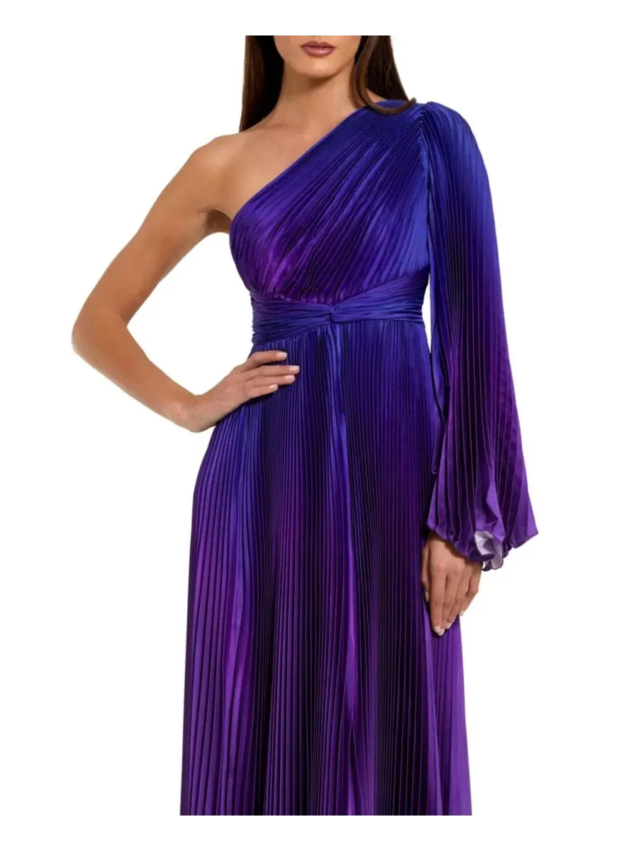 Вечернее платье с одним рукавом Violet Ombre Mac Duggal — изображение 3 из 3, фиолетовый