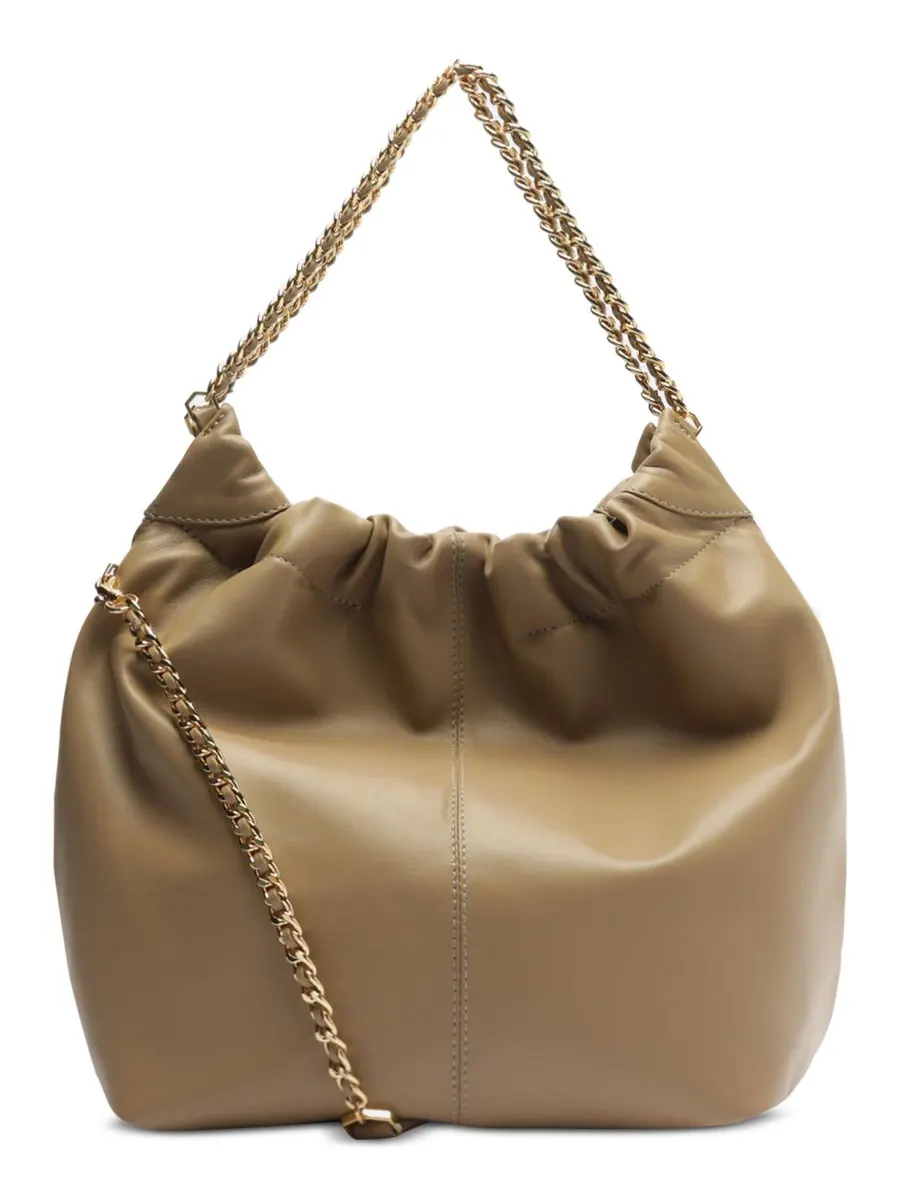 Сумка-ведро Elizabeth Extra Large из кожи Arezzo, Misty Taupe — изображение 2 из 5