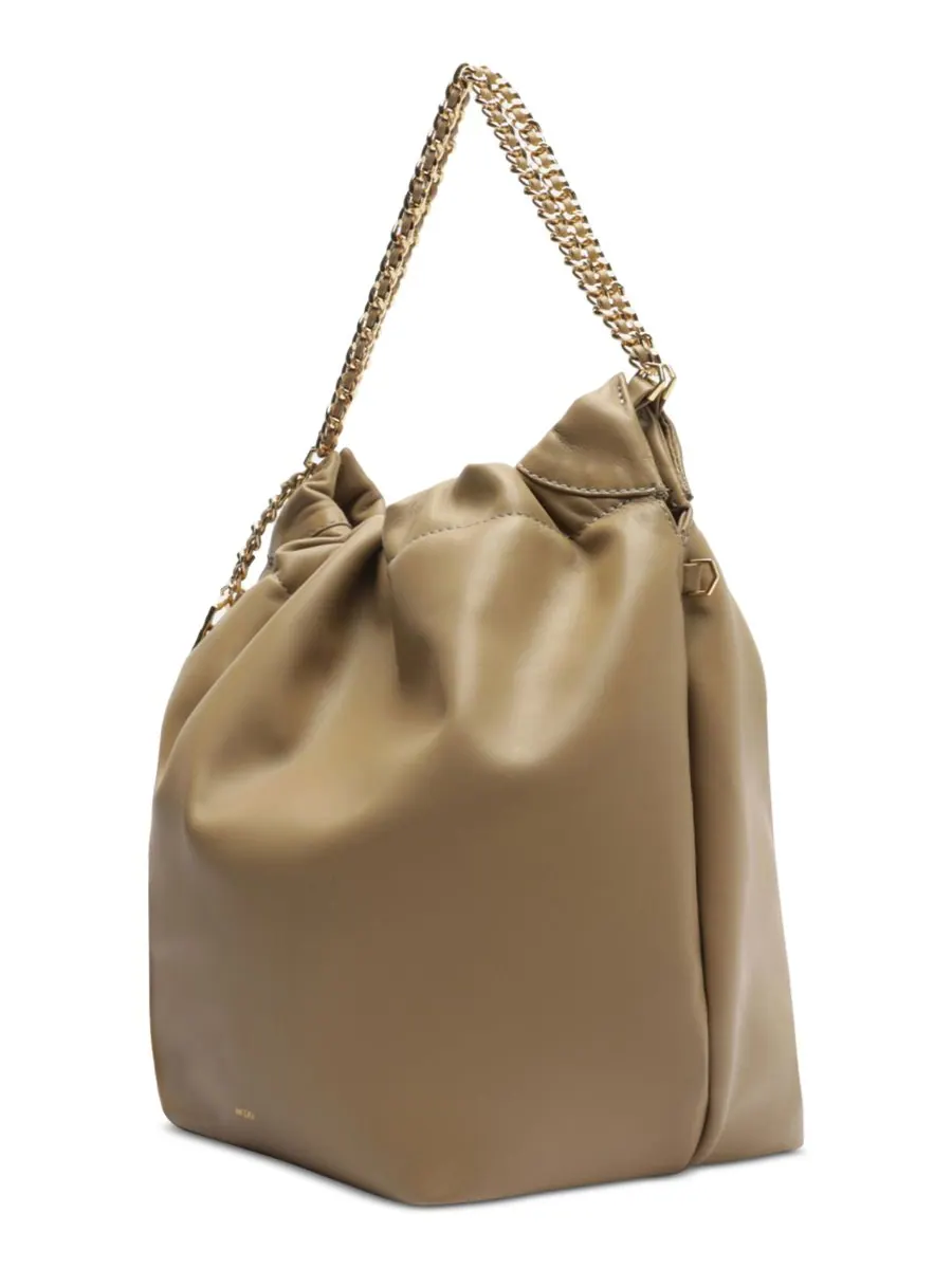 Сумка-ведро Elizabeth Extra Large из кожи Arezzo, Misty Taupe — изображение 3 из 5