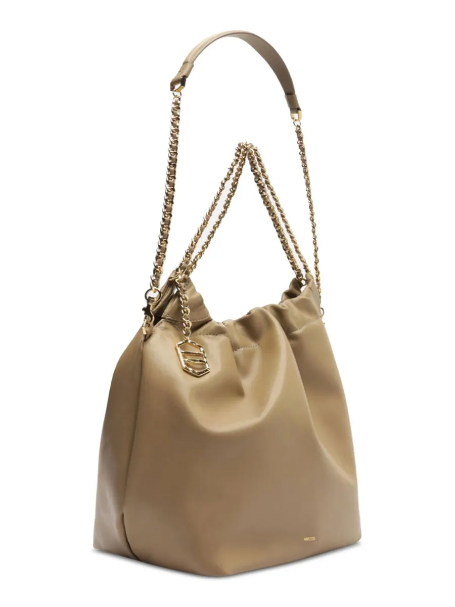 Сумка-ведро Elizabeth Extra Large из кожи Arezzo, Misty Taupe — изображение 5 из 5