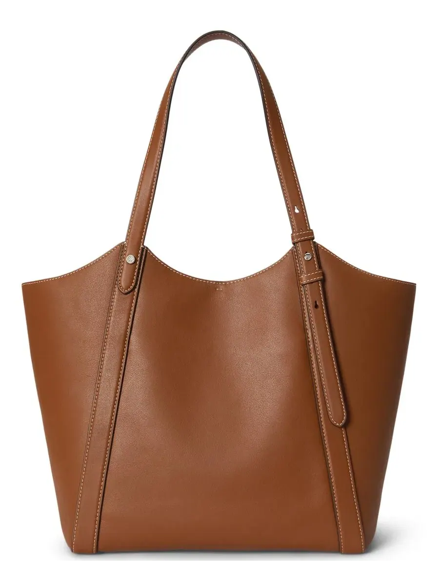 Сумка-тоут Tasha Extra-Large Leather Lauren Ralph Lauren — изображение 3 из 6, бежевый