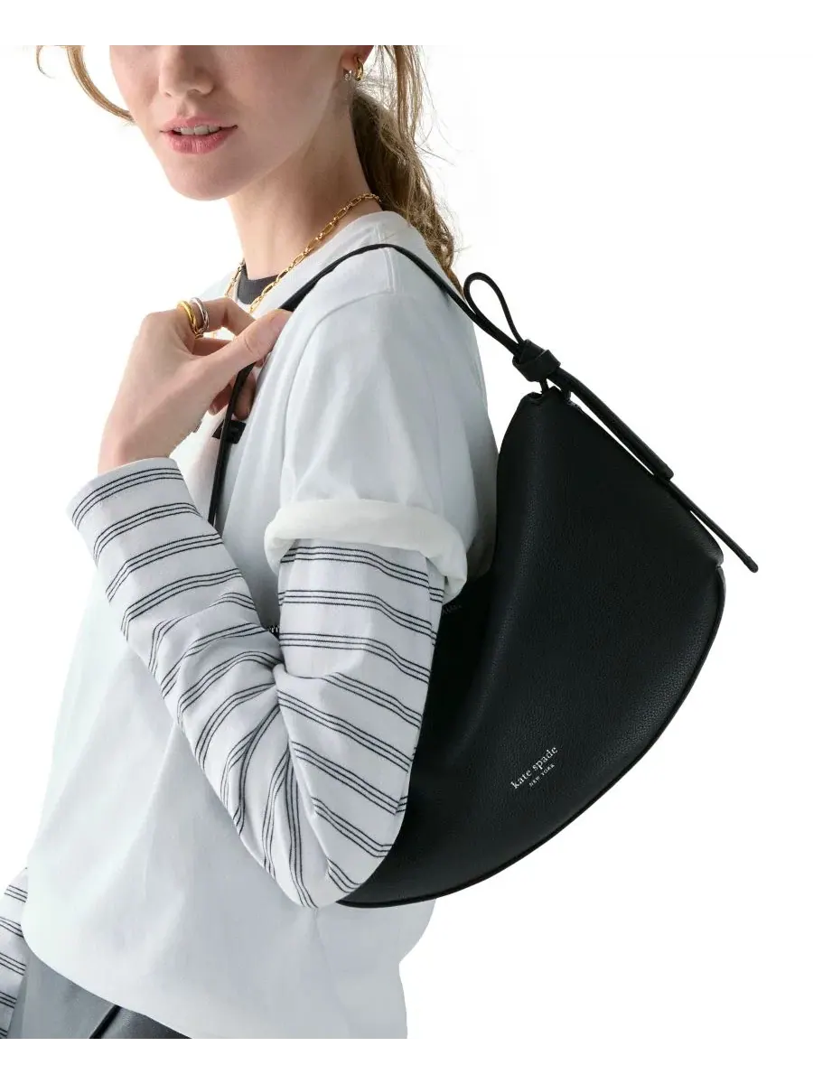Сумка через плечо средняя из тисненой кожи Loop Medium Pebbled Leather Shoulder Bag kate spade new — изображение 4 из 4