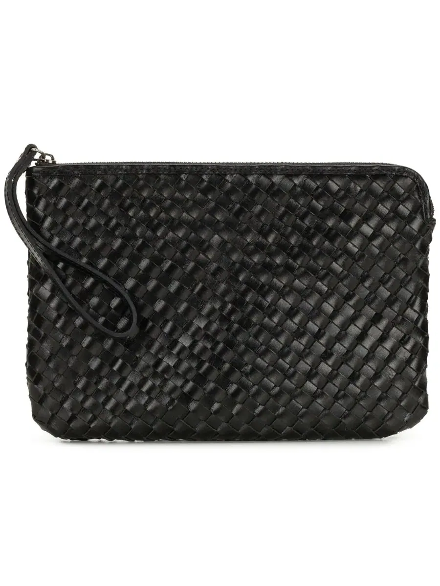 Клатч-вистлет Patricia Nash Leisha Woven Leather Zip-Top — изображение 1 из 3, черный