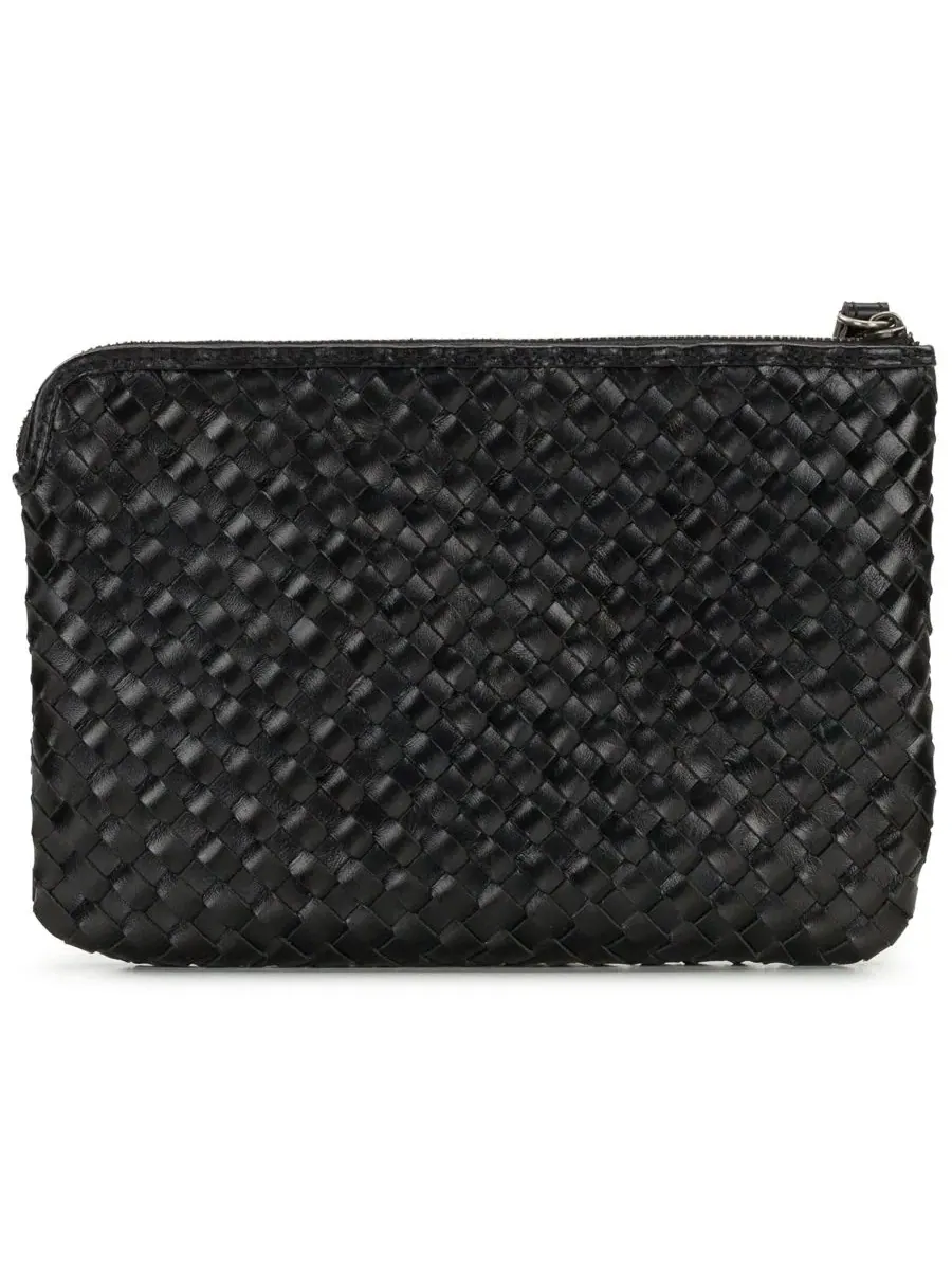 Клатч-вистлет Patricia Nash Leisha Woven Leather Zip-Top — изображение 2 из 3, черный