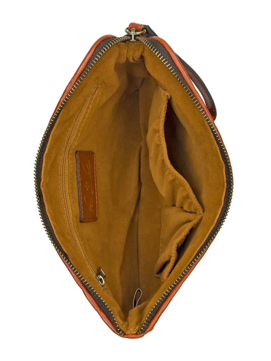 Клатч на запястье Leisha Woven Leather Zip-Top Patricia Nash — изображение 6 из 6, коричневый