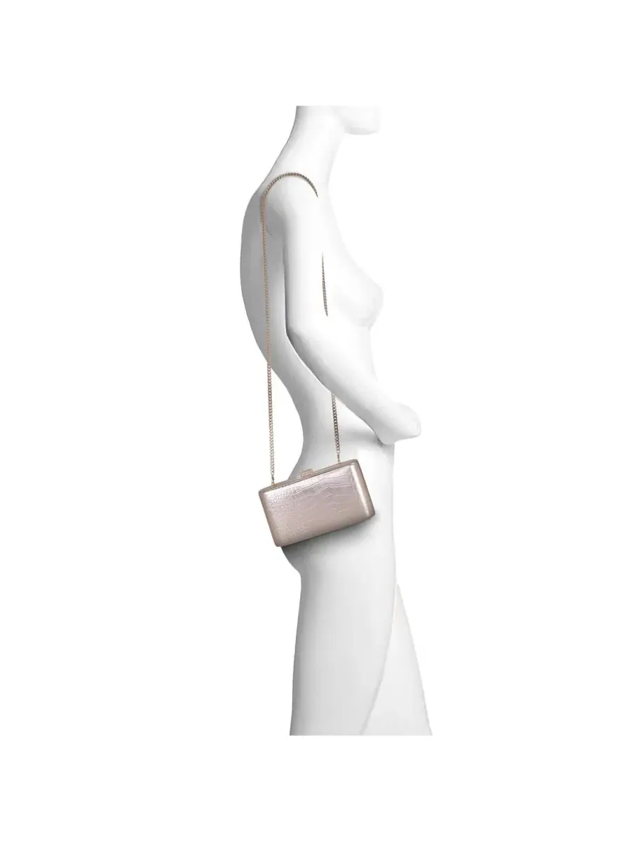 Клатч-минаудьер с крокодиловым тиснением Lula Croc Embossed Jewel Badgley Mischka — изображение 4 из 4, золото